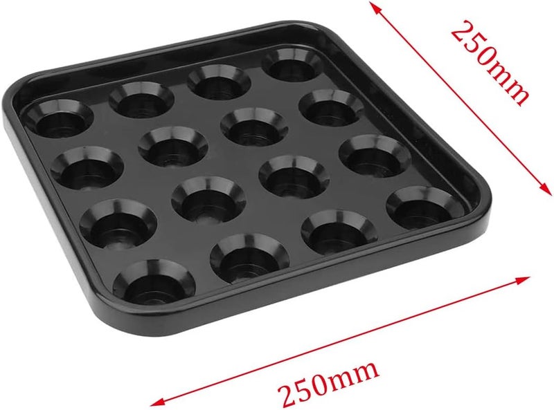 ZYAMY Black Plastic Billiard Carrying Tray - Store 16 Balls - Full Set of Standard Size Billiard Balls - 2-1/4 inch Size - Image 2
